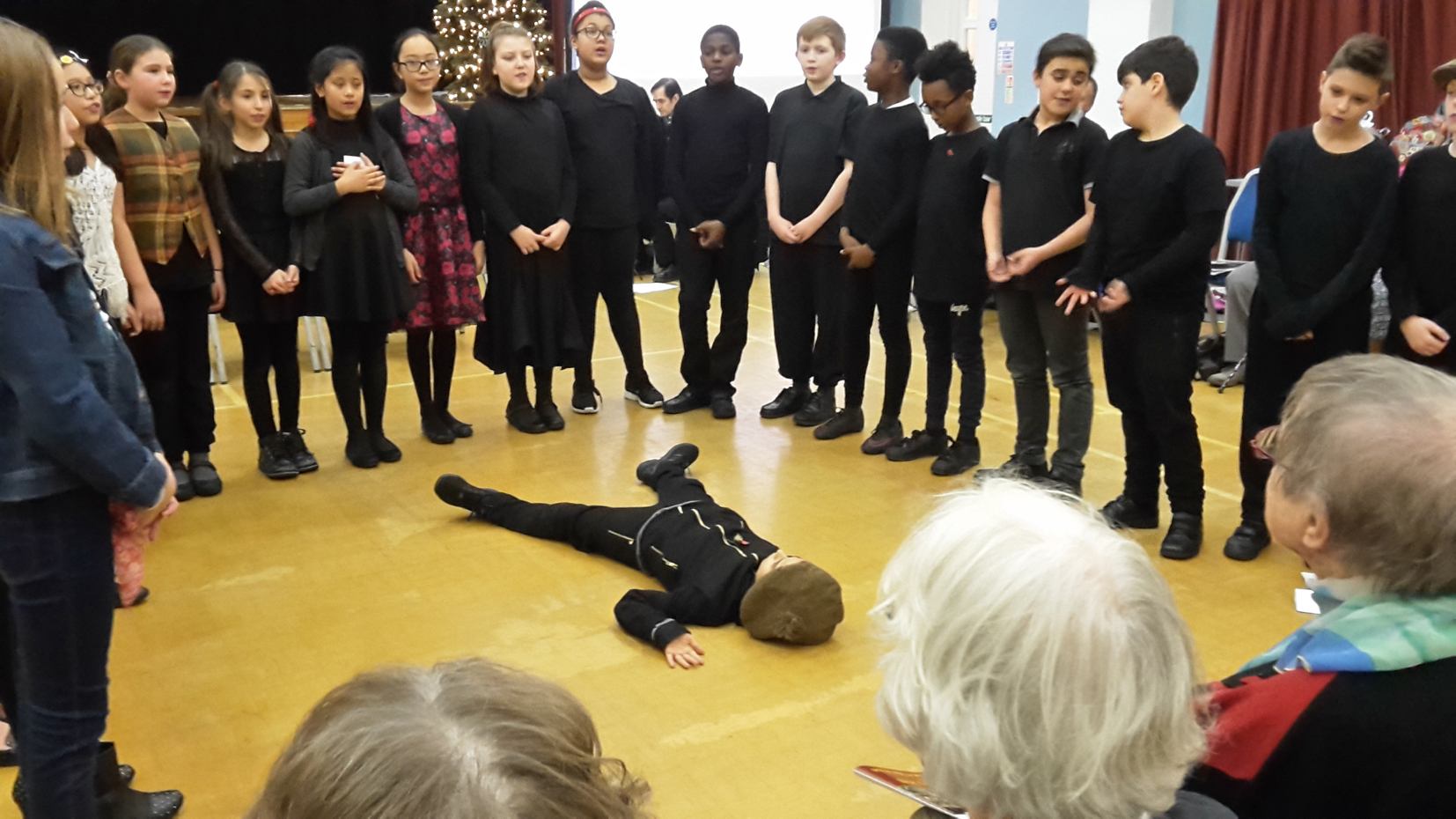 Children from Y6 re-enacted the final moments in the life of Westminster council dustman Private Ernest Boots